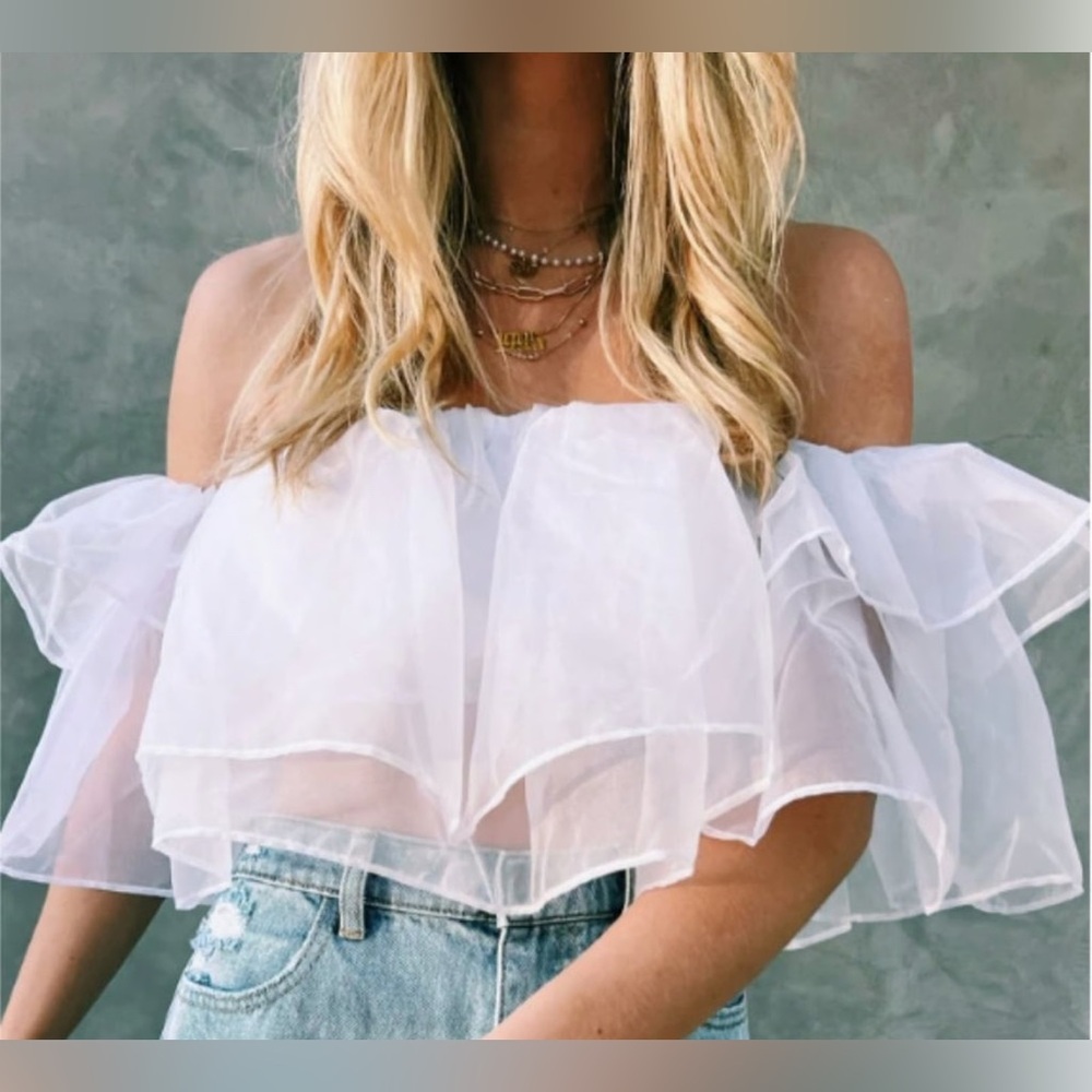 Show Me Your MuMu Rosella White Ruffle Top